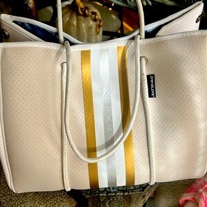 NEW Women’s Prenelove Large Cream & Gold Tote Bag